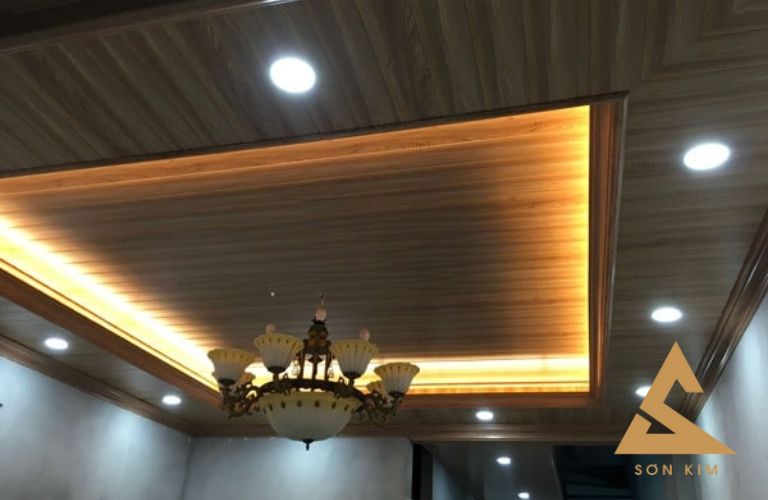 Trần ốp nhựa pvc dầm giả